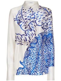 Ferragamo graphic-print long-sleeved Silk Shirt - at Farfetch